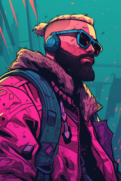 Fond d'écran de l'homme cyberpunk