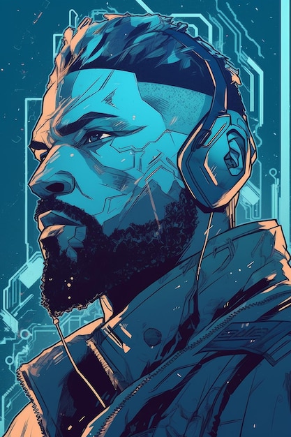 Fond d'écran de l'homme cyberpunk