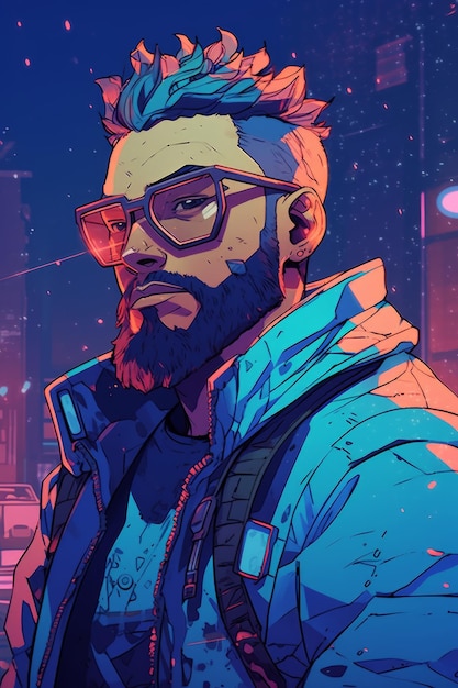 Fond d'écran de l'homme cyberpunk