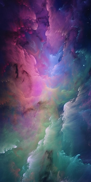 Fond d'écran d'iPhone avec un fond coloré et un fond de nuage coloré.