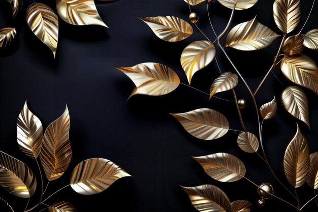 Fond d'écran de luxe de feuilles d'or