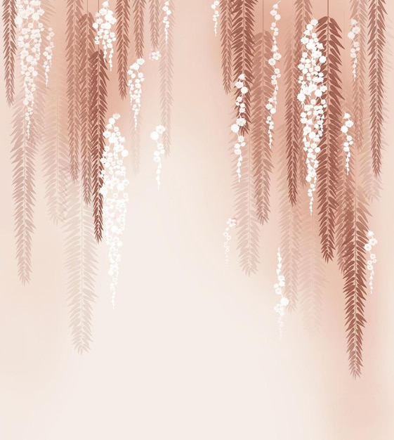 Fond d'écran de motif de plantes suspendues roses