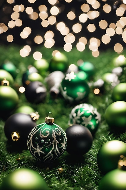 Photo fond d'écran de noël sur le thème vert foncé