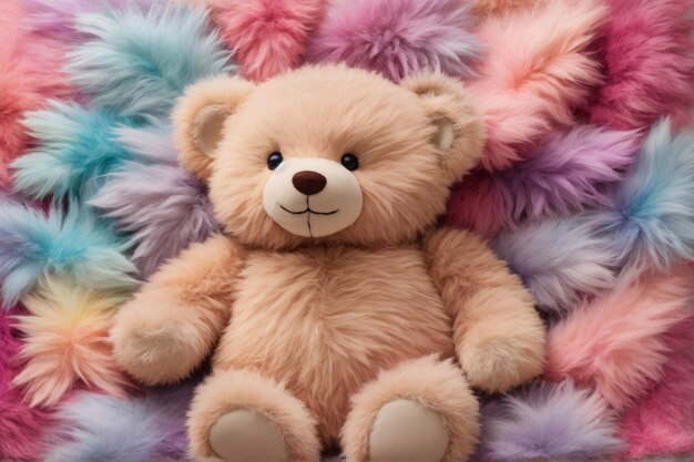 Photo fond d'écran ours en peluche moelleux pastel fond d'ours en peluche moelleux fond d'ours en peluche fond d'écran ours en peluche ai générative