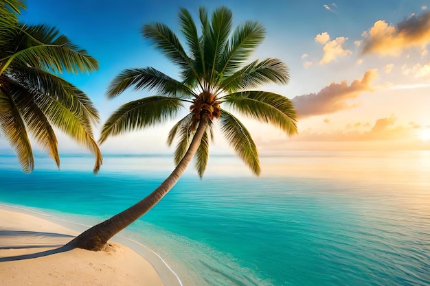 Fond d'écran de palmiers sur une plage