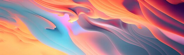 Fond d'écran panoramique abstrait avec des tons pastel vague abstraite Generative AI