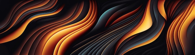 Fond d'écran panoramique vague abstraite colorée Generative AI