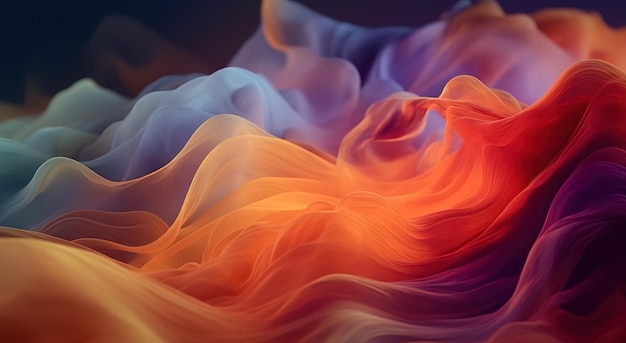 Fond d'écran de paysage abstrait réaliste dans le style de couleur orange clair et violet foncé Generative AI