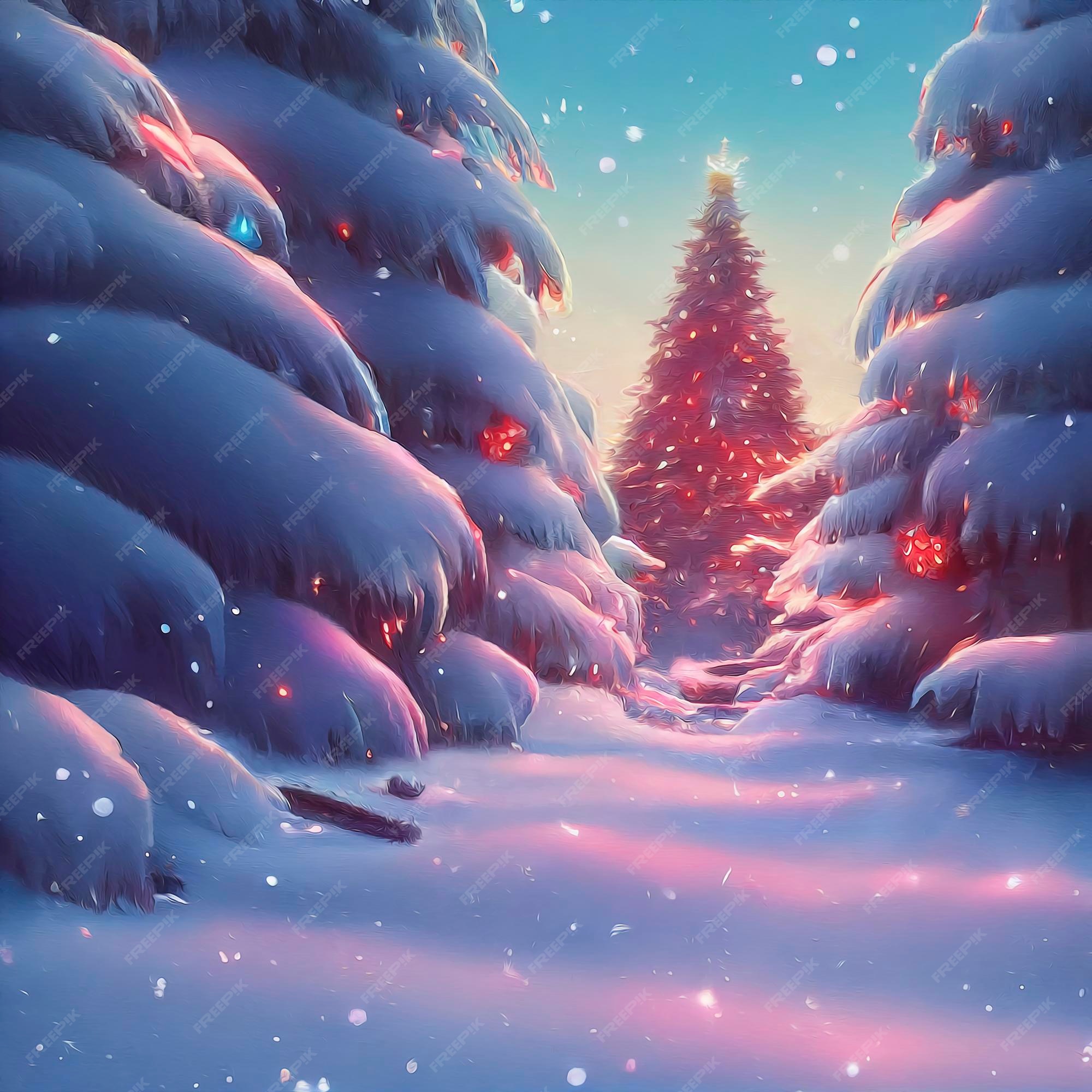 Fond D'écran De Paysage De Noël Beau Paysage D'hiver Avec Des Arbres De