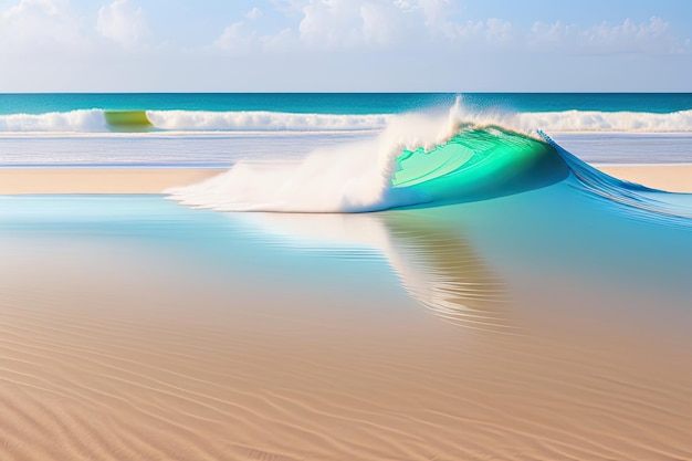 Fond d'écran de plage paradisiaque de sable blanc d'été ou arrière-plan généré par ai