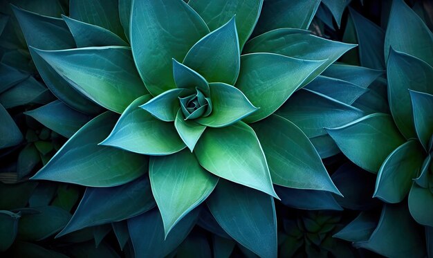 Fond d'écran de plantes succulentes tropicales Bannière d'agave bleue texturée Pour carte d'illustration de livre de cartes postales Créé avec des outils d'IA génératifs