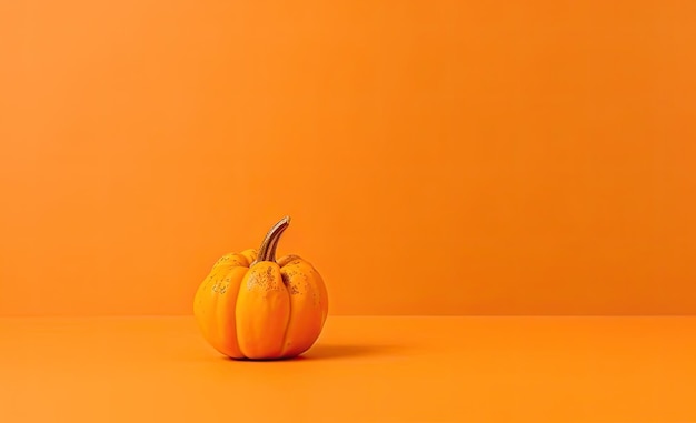 Fond d'écran saisonnier avec fond Citrouille sur la couleur orange Concept d'automne AI générative