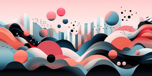 Fond d'écran de texture de motif de couleur rose géométrique abstrait généré par AI Art graphique génératif AI
