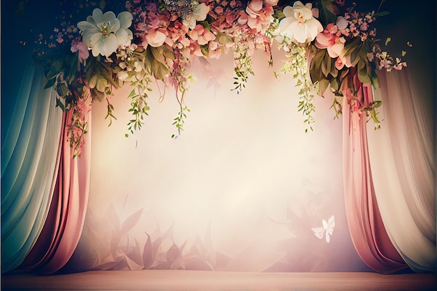 Photo fond d'écran de toile de fond de mariage floral élégant