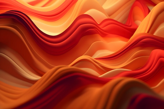 Fond d'écran vagues orange et rouge