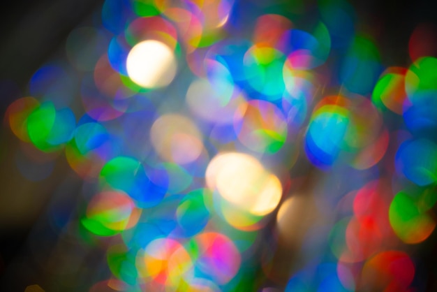 Fond effet bokeh grand arc-en-ciel multicolore