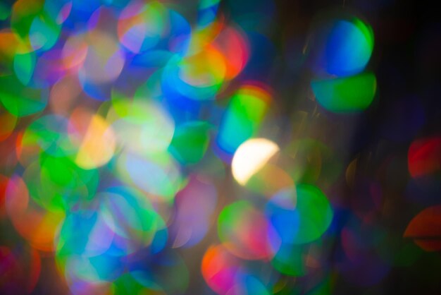 Fond effet bokeh grand arc-en-ciel multicolore