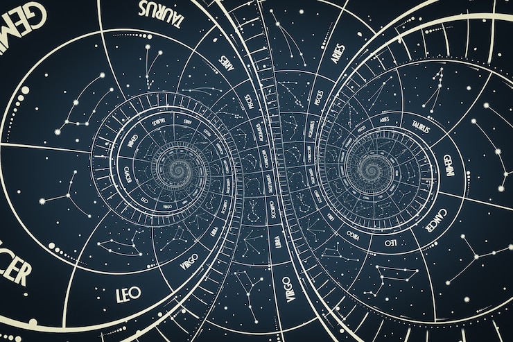 Photo fond d'effet droste. conception abstraite pour les concepts liés à l'astrologie, à la fantaisie, au temps et à la magie.
