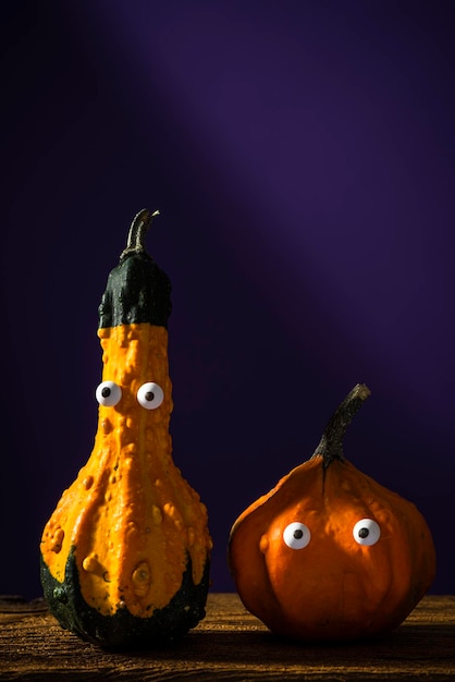 Photo fond effrayant de citrouilles drôles d'halloween