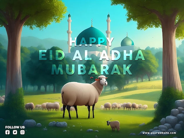 Le fond d'Eid Al Adha Mubarak est généré par l'IA