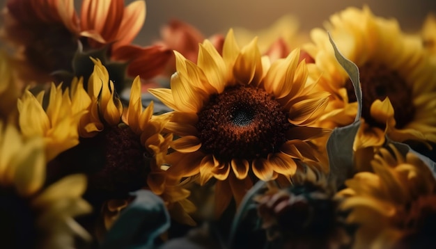 Fond élégant avec des tournesols