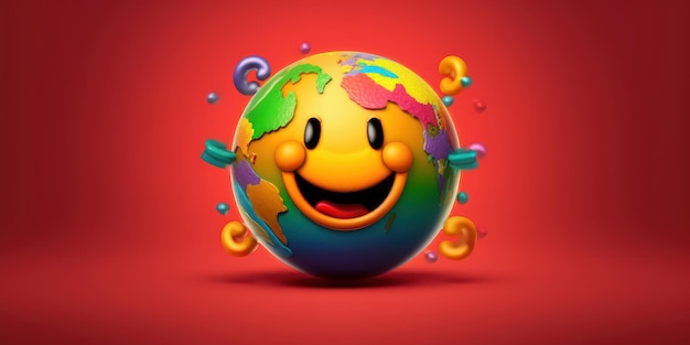 Fond d'Emoji joyeux Journée mondiale des Emoji et bonne journée Ai générative