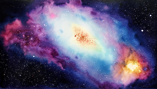 Fond d'espace aquarelle galaxie