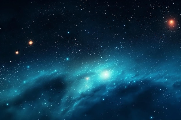 Fond d'espace bleu avec une étoile bleue et le mot espace