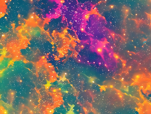 Photo fond d'espace avec poussière d'étoiles et étoiles brillantes cosmos coloré réaliste avec nébuleuse et voie lactée