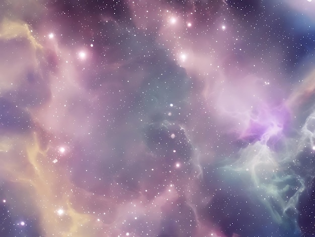 Photo fond d'espace avec poussière d'étoiles et étoiles brillantes cosmos coloré réaliste avec nébuleuse et voie lactée