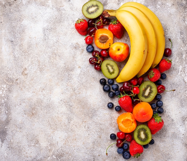 Fond d'été de fruits et de baies