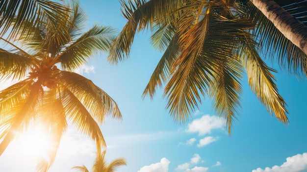 Fond d'été de vacances palmier