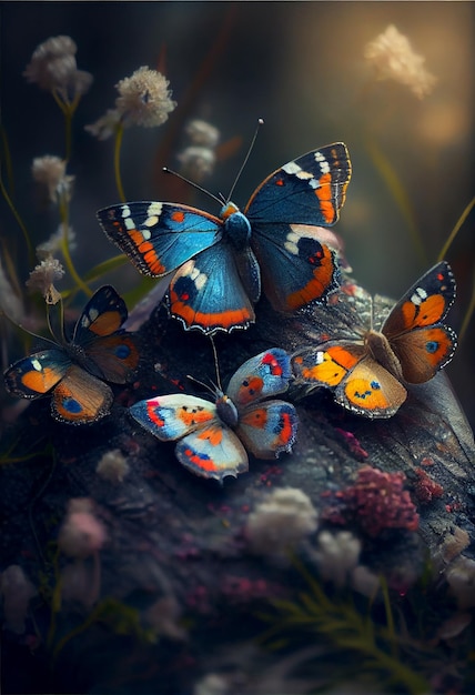 fond de fantaisie de papillons
