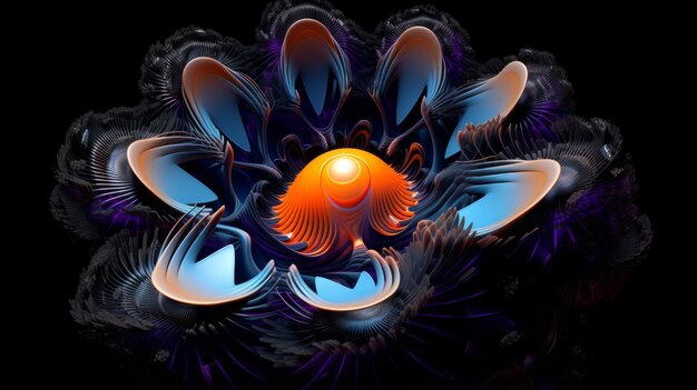 Fond de ferrofluides de forme libre beau chaos tourbillonnant fréquence de néon