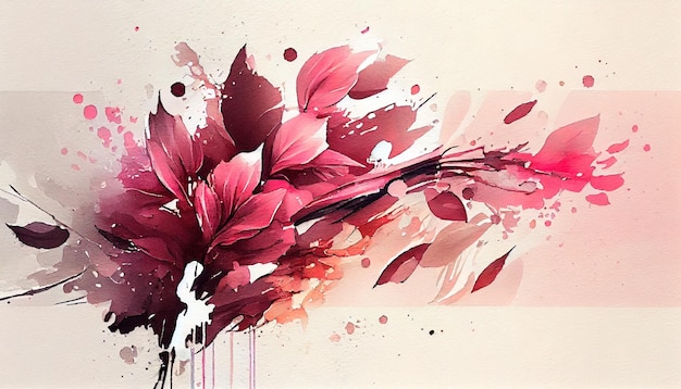 Fond festif aquarelle avec des fleurs générées par l'IA