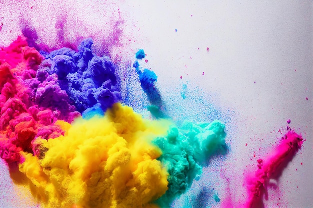 Fond de festival d'explosion de poudre de peinture holi coloré