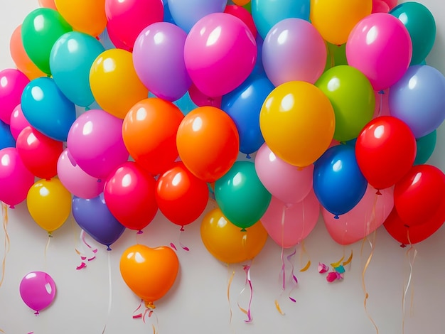 Fond de fête d'anniversaire avec des ballons générés par AI