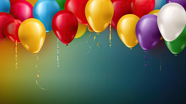 Fond de fête d'anniversaire avec illustration de ballons AI GenerativexA