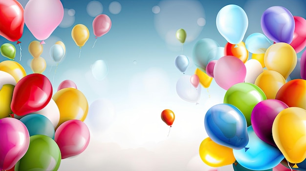 Fond de fête d'anniversaire avec illustration de ballons AI GenerativexA