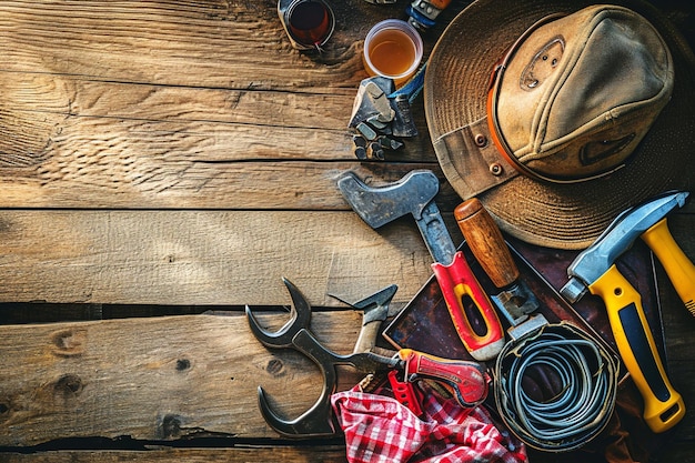 Fond de fête du travail avec des outils