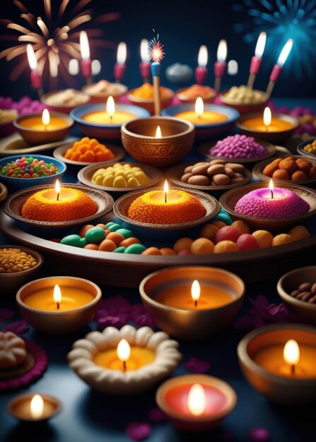 Fond de fête des lumières de Diwali