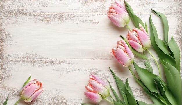 Fond de fête des mères heureux avec des fleurs Belle jeune mère avec des fleurs et une boîte-cadeau