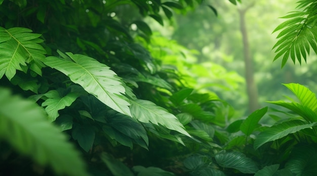 Fond de feuillage vert luxuriant