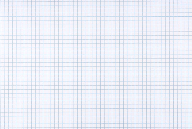 Fond de feuille de papier millimétré vierge Texture de papier quadrillé avec des lignes droites bleues Plein cadre