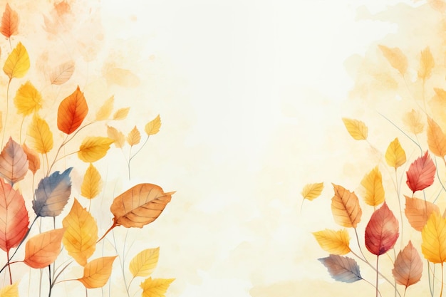 Fond de feuilles d&#39;automne aquarelle