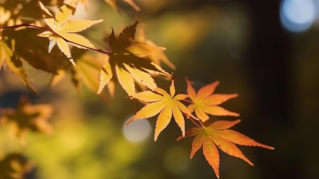 Fond de feuilles d'automne Illustration AI GenerativexA