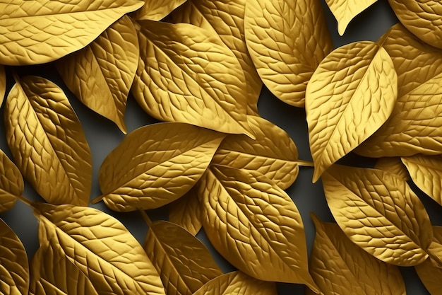 Fond de feuilles d'or réaliste