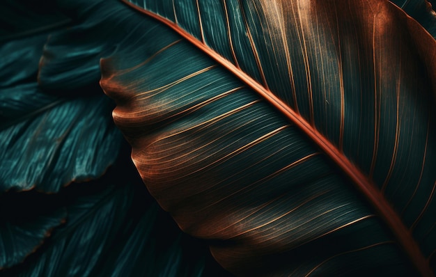 Fond de feuilles de palmier tropical Illustration AI GenerativexA