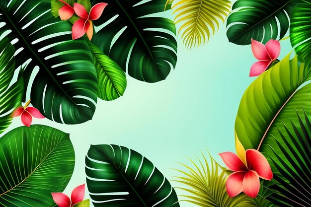 Fond de feuilles tropicales