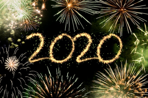 Fond de feux d'artifice 2020 nouvel an